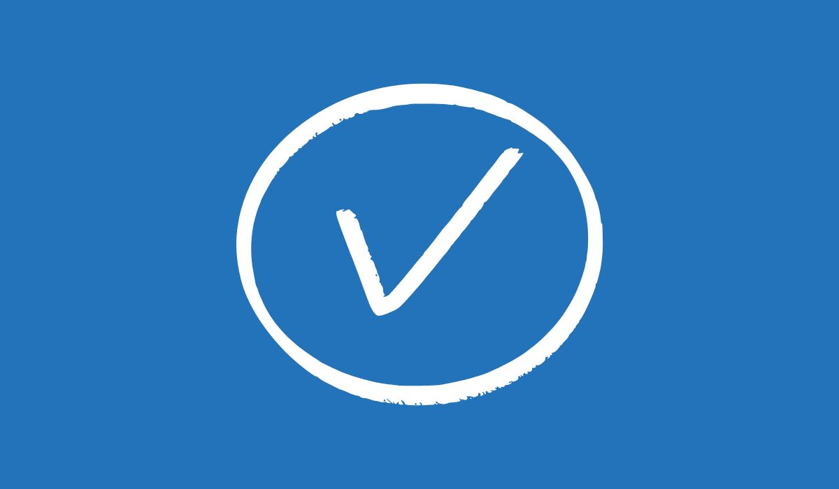 dibujo de una línea con una marca de verificación