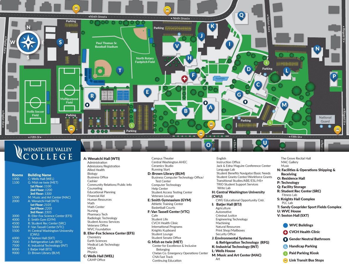 Mapa del campus de Wenatchee