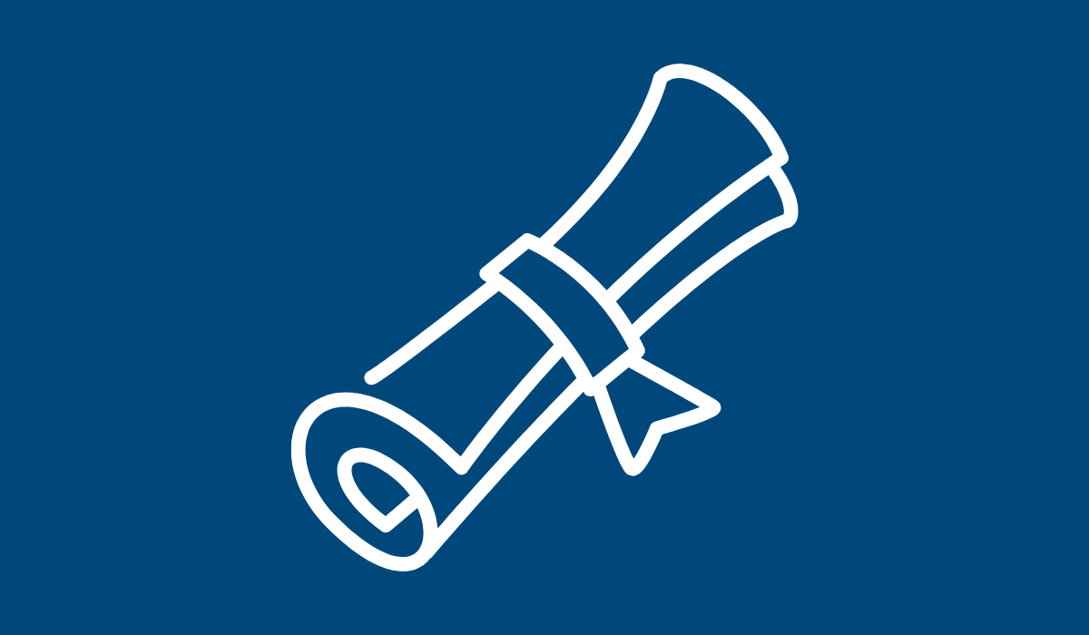 Un icono blanco con la forma de un título sobre un fondo azul oscuro.